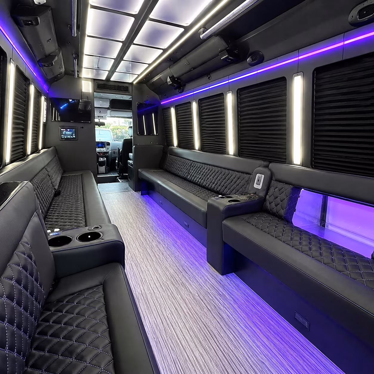 Riverside Private Event Transportation party bus interior