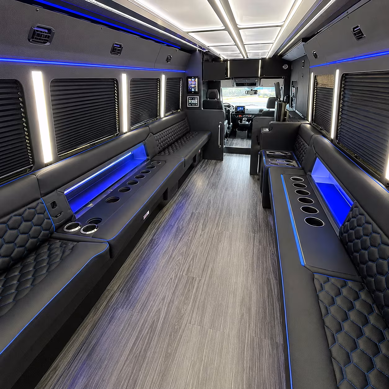 Riverside Prom & Homecoming Transportation party bus interior