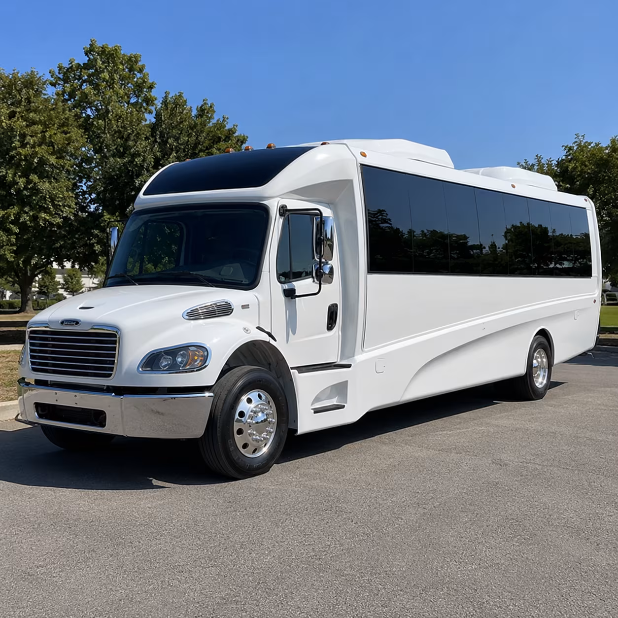 Riverside School Event Transportation party bus exterior