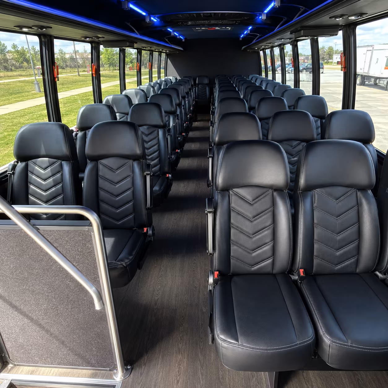 Riverside School Event Transportation party bus exterior