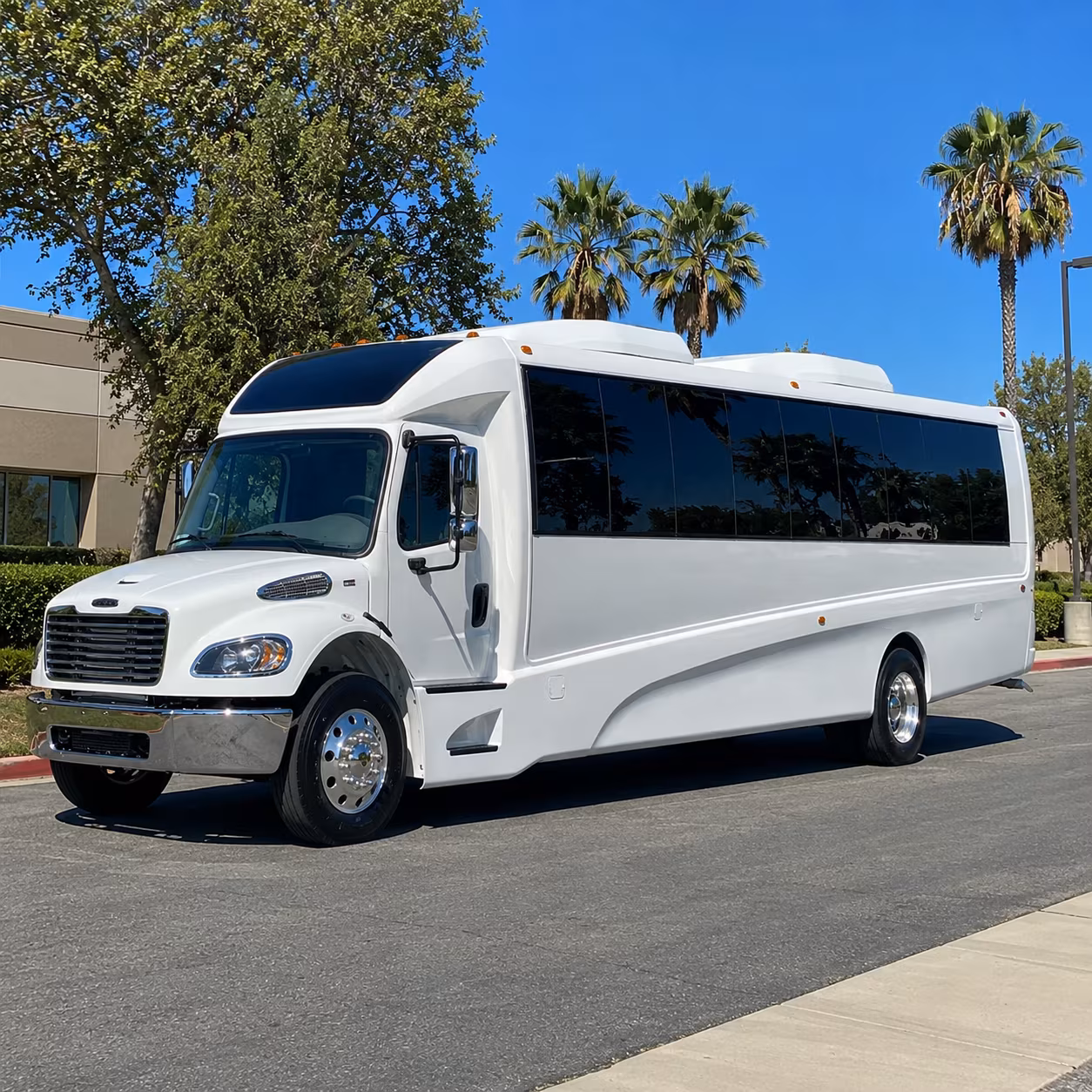 Riverside School Event Transportation party bus exterior