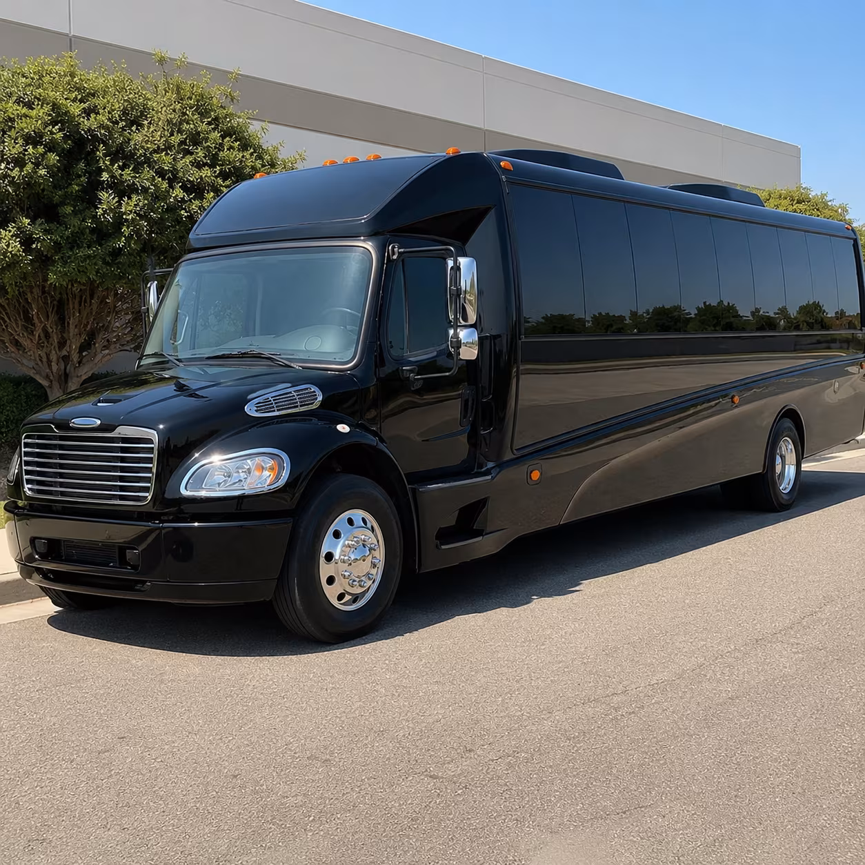 Riverside School Event Transportation party bus exterior