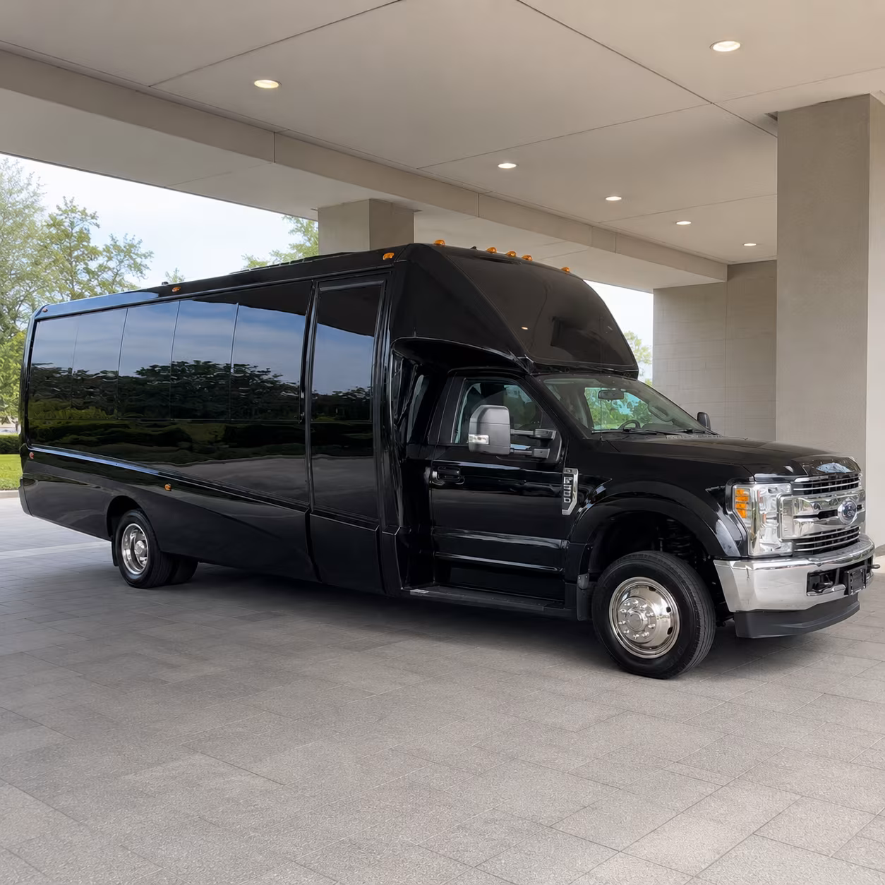 Riverside Sporting Event Transportation party bus exterior