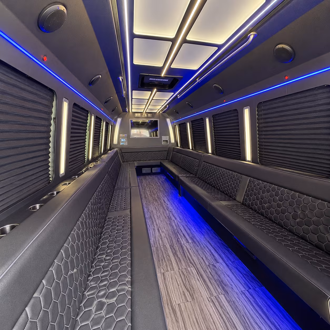 Riverside Sporting Event Transportation party bus interior