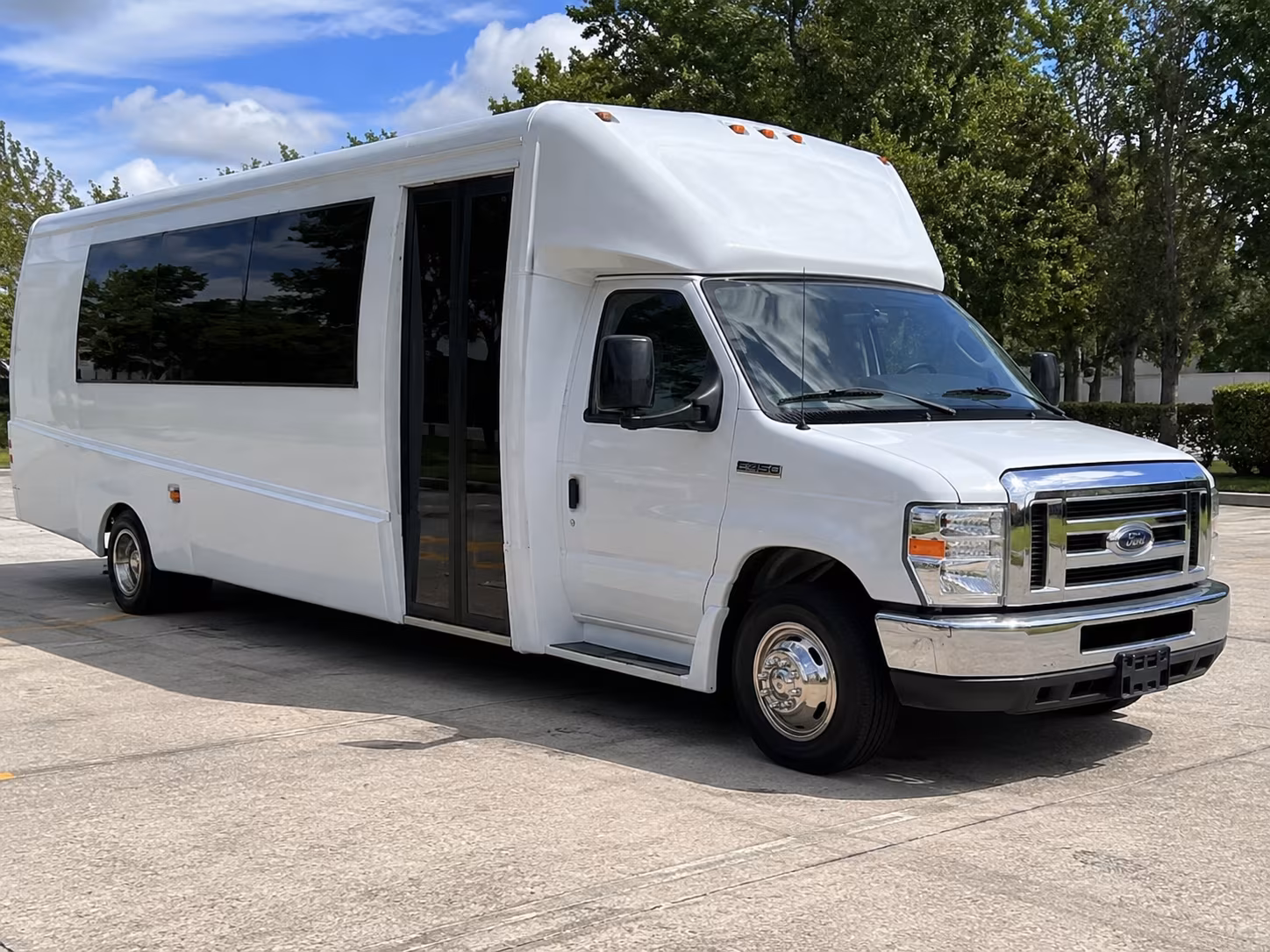 Riverside Sporting Event Transportation party bus exterior
