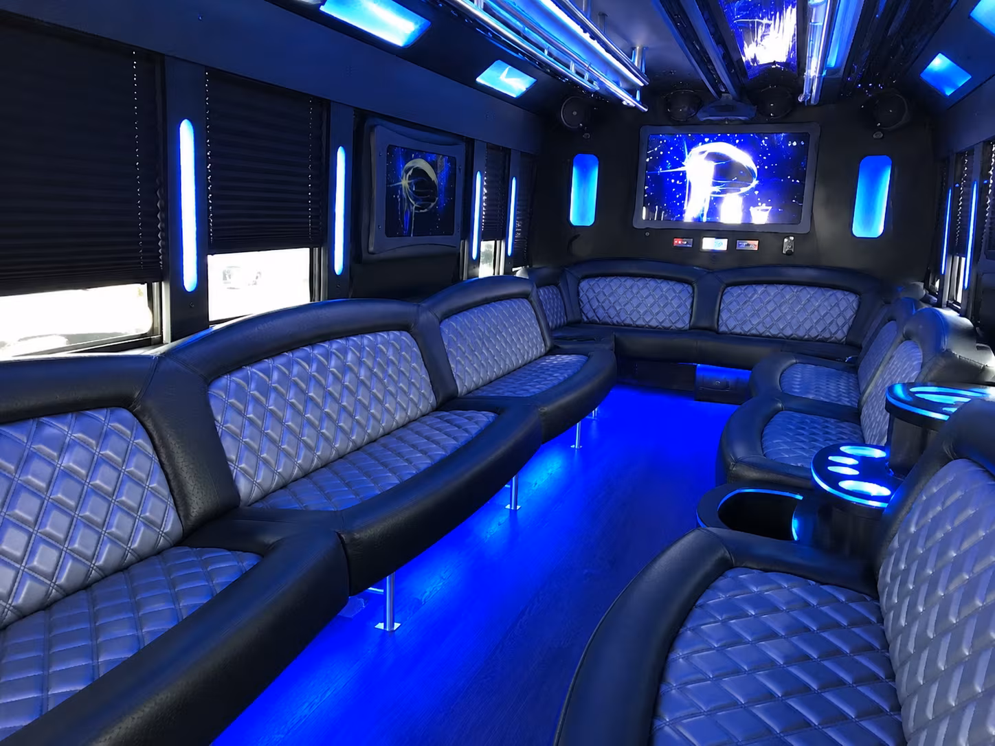 Riverside Wedding Transportation party bus exterior